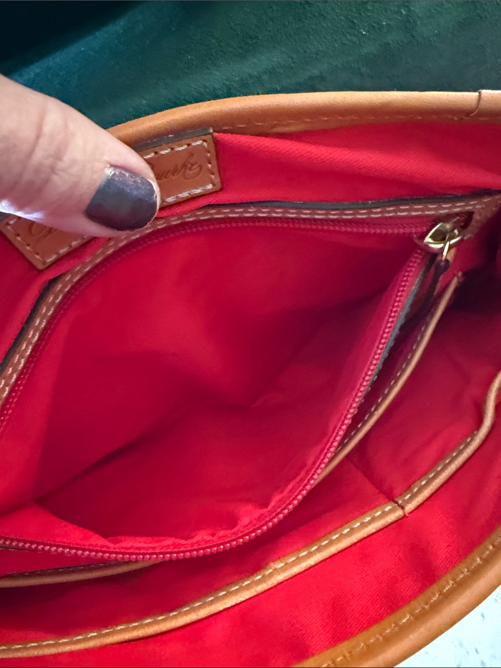 Dooney & Bourke Pink and Tan Leather Satchel - Picture 7 of 12